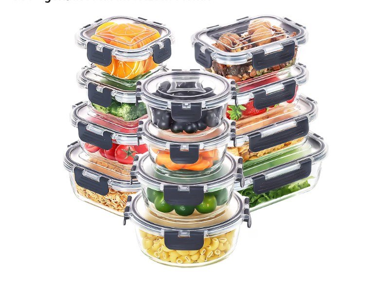 Skroam 24-piece glass container set